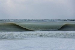 When the sea has almost frozen and you get a slush wave – Nantucket, USA