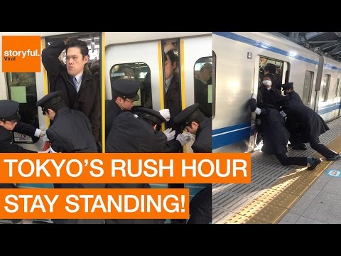 Stony-Faced Passenger Squeezes Onto Tokyo Subway During Rush Hour (Storyful, Crazy) – YouTube