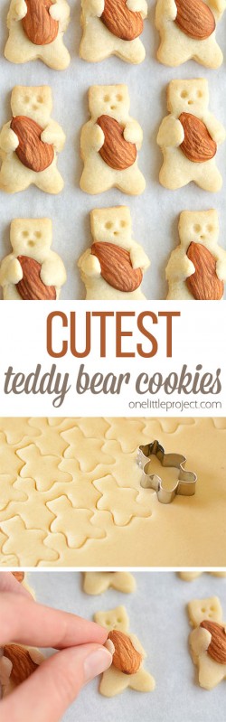 The CUTEST Teddy Bear Cookies | Almond Hugging Teddy Bear Cookies