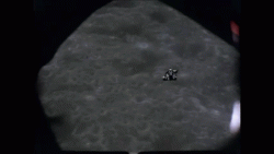 Wow, when speeded up like this the docking of the LEM back to the command module on the Apollo m ...