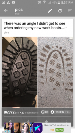 Vicious Pack of Redditors Find out Boots Leave Swastikas in Footprints, and Take Over the Amazon ...