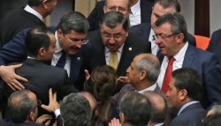 [VIDEO] AKP deputy attacks CHP female lawmaker during amendment vote altercation – Turkish ...