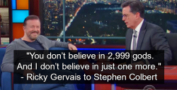 Ricky Gervais and Stephen Colbert Debate Atheism