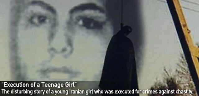 Execution of a Teenage Girl (2006) – In 2004, 16 year old Atefeh Sahaaleh was executed in Iran for adultery and “crimes against chastity” after she confessed, under torture, to being raped repeatedly by a 51 year old man.