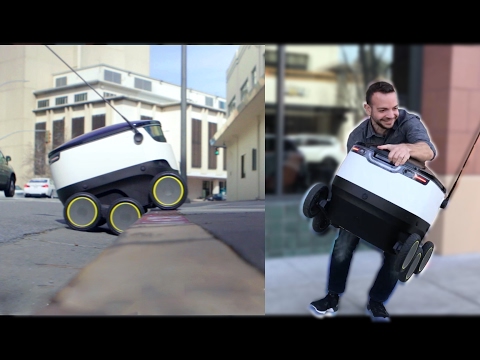 We Tried To Steal Food From A Delivery Robot – YouTube