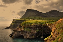 Gásadalur, a village in the Faroe Islands, only 16 people live here