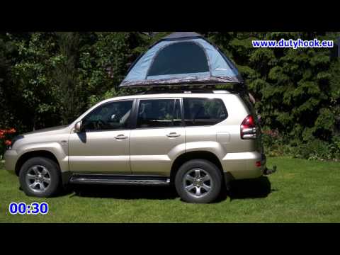 Self made Car Rooftop Tent set up in 2 minutes – YouTube