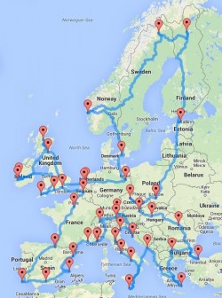 The ultimate road trip around Europe in one cool map