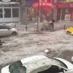 Injuries as hailstones as large as golfballs sweep Istanbul | World news | The Guardian