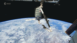 Releasing a satellite from the ISS