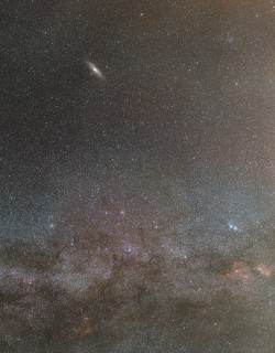 The milky way and Andromeda galaxy in the same shot