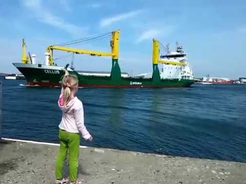 Girl honks at ship – YouTube