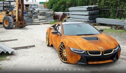 This rust wrapped BMW I8 looks gorgeous