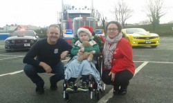 Optimus Prime rolls into town to give terminally-ill little boy Daniel Downing the most amazing  ...