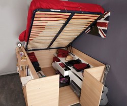 parisot space up double bed with under bed storage