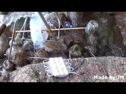 Plastic bottle water wheel generator experiment – YouTube