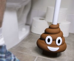 Poop emoji toilet plunger