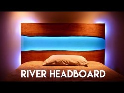 Live Edge Epoxy River Headboard with LED Lights // How To Build – Woodworking – YouTube