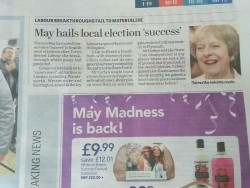 Unfortunate ad placement or an editor making a less than subtle point??