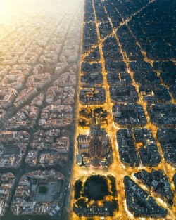 “Day & night views above Barcelona” by Henry Do.