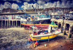 Fishing boat repair at Newlyn, Cornwall