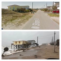 Before and After Comparison of a Street in Surf City, NC after Hurricane Florence