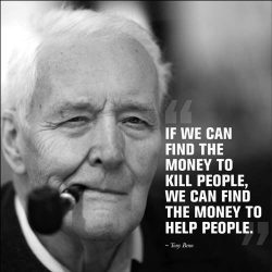 If we can find the money to kill people we can find the money to help people