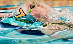 Mezmerising photo of swimmer Honey Osrin from Plymouth as she comes up for air during the Women& ...