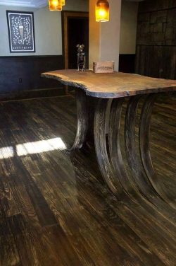 This awesome table grows out of the hardwood floor