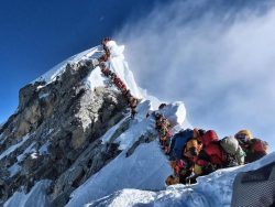 Mount Everest suffers ‘traffic jam’ after two climbers die near summit