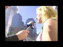 Uncut news footage from a reporter on the ground during 9/11, second tower collapses at 13:12
