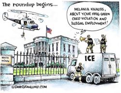 Melania overstayed her visa, had an anchor baby and brought her family over through chain migration.