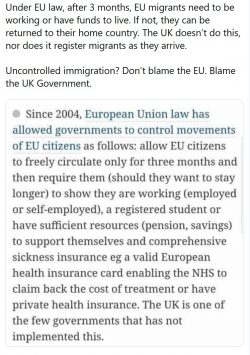 Under EU law, after 3 months, EU migrants need to be working or have funds to live. If not, they ...