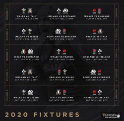 Six Nations 2020 fixtures