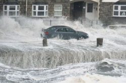 Nearly getting washed away in Porthleven