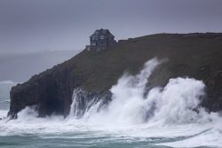Storm Dennis rips into Cornwall at Rinsey Head