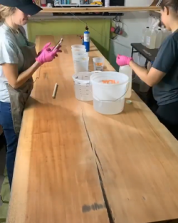 Turning a table into a beach