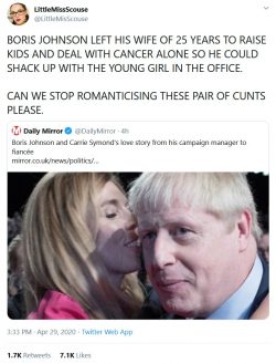 BORIS JOHNSON LEFT HIS WIFE OF 25 YEARS TO RAISE KIDS AND DEAL WITH CANCER ALONE SO HE COULD SHA ...