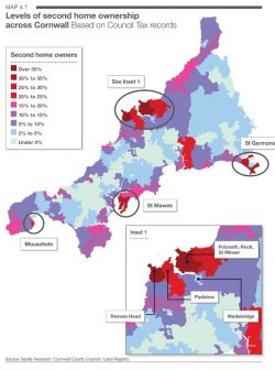 Official 2nd home density in Cornwall, this is only the voluntarily submitted figures so guarant ...