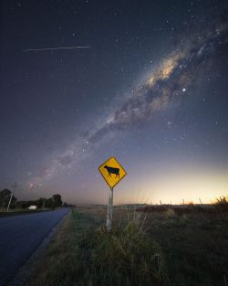 ISS cruising through the night sky