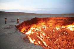 Scientists in Turkmenistan thought they had found oil, so they dug a hole, but it was natural ga ...