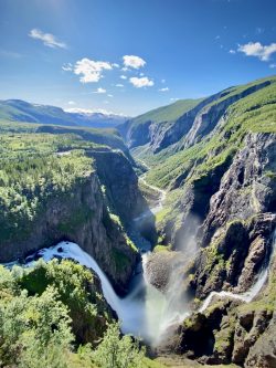 The Vøring waterfall and the Måbø valley, western Norway