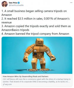 1. A small business began selling camera tripods on Amazon
2. It reached $3.5 million in sales,  ...