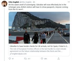 Ah the sweet smell of sovereignty. Gibraltar will now effectively be in the Schengen area. Briti ...