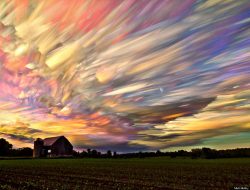 A hundred sunsets stacked in one photo