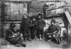 This photograph of impoverished children in Penzance, taken around 1890, forms part of an incred ...