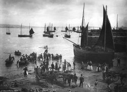 This image of the fishing port of Newlyn on the south coast of Cornwall around 1900 is one of mo ...