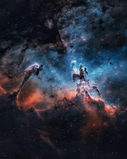 The Pillars of Creation and the giant Eagle Nebula