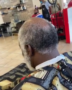 Barber transforms his customer from looking 77 to 27