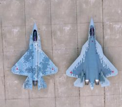 Su-75 and Su-57 side by side two fifth-generation fighters of Russia